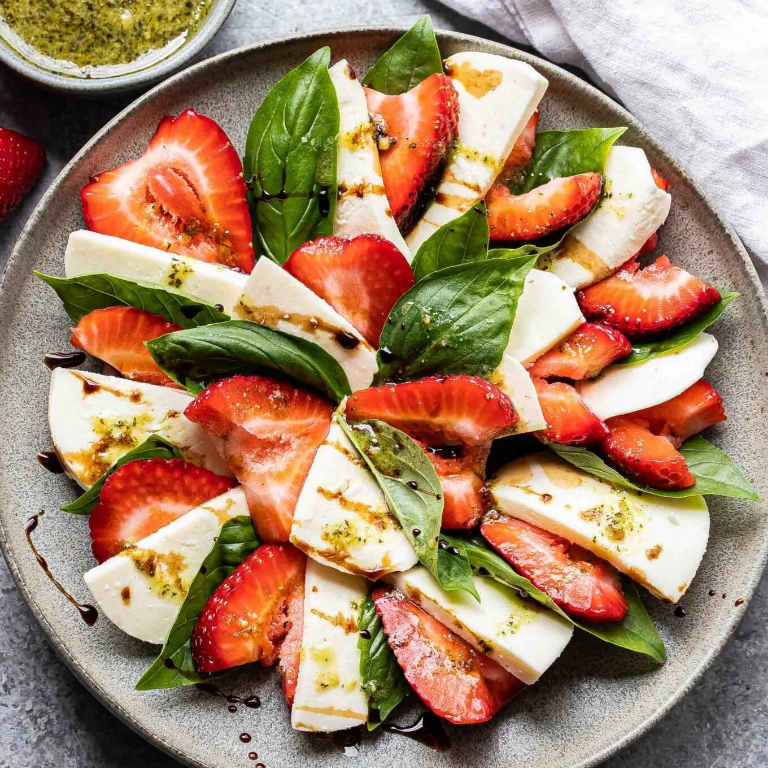 Yakelos Caprese Salad with Strawberries