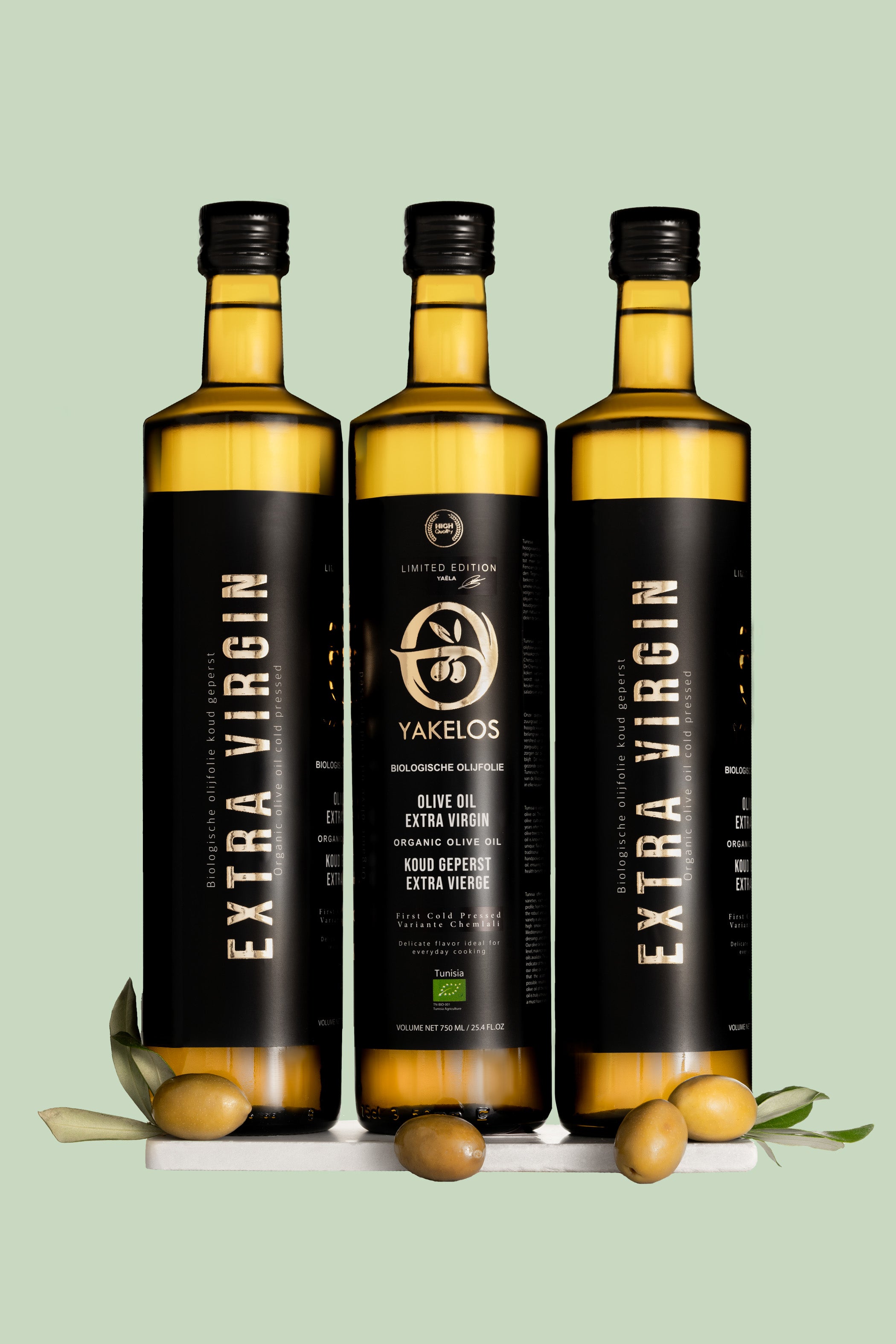 3x Yakelos Organic Extra Virgin Olive Oil 750ml
